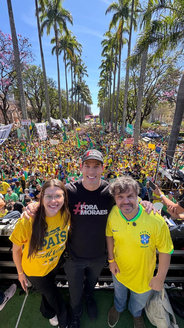 Vista aérea da manifestação em Belo Horizonte